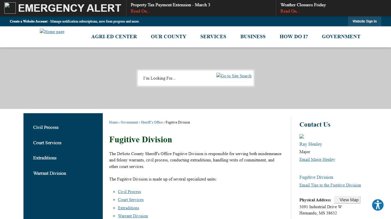 Fugitive Division DeSoto County, MS - Official Website